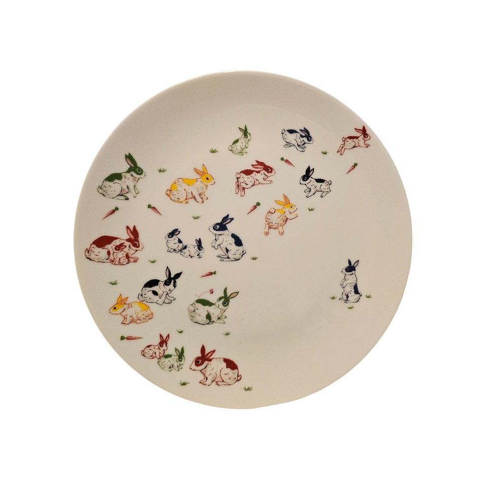Vintage 1984 Taitu Italy Conigli Bunny Rabbit Salad Plate 7.75" Emilio Bergamin